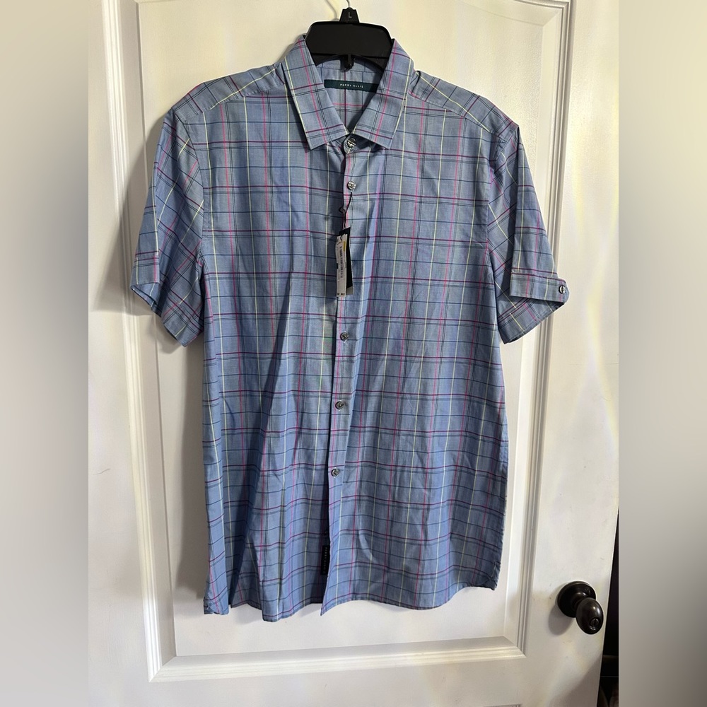Perry Ellis multicolored button down shirt